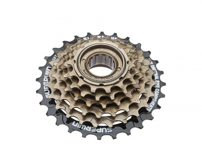 Звезда задняя, трещотка, KFW-660, 6 ск., 14-28T, SUPERWIN, черный/коричневый, УТ00019913 SuperWin  фото, kupilegko.ru